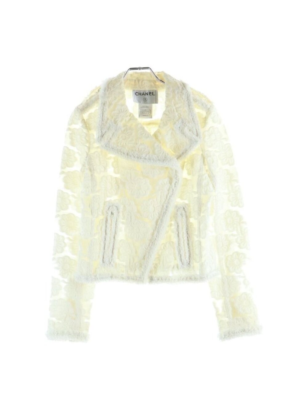 Chanel Sheer Pile Rider's Jacket White